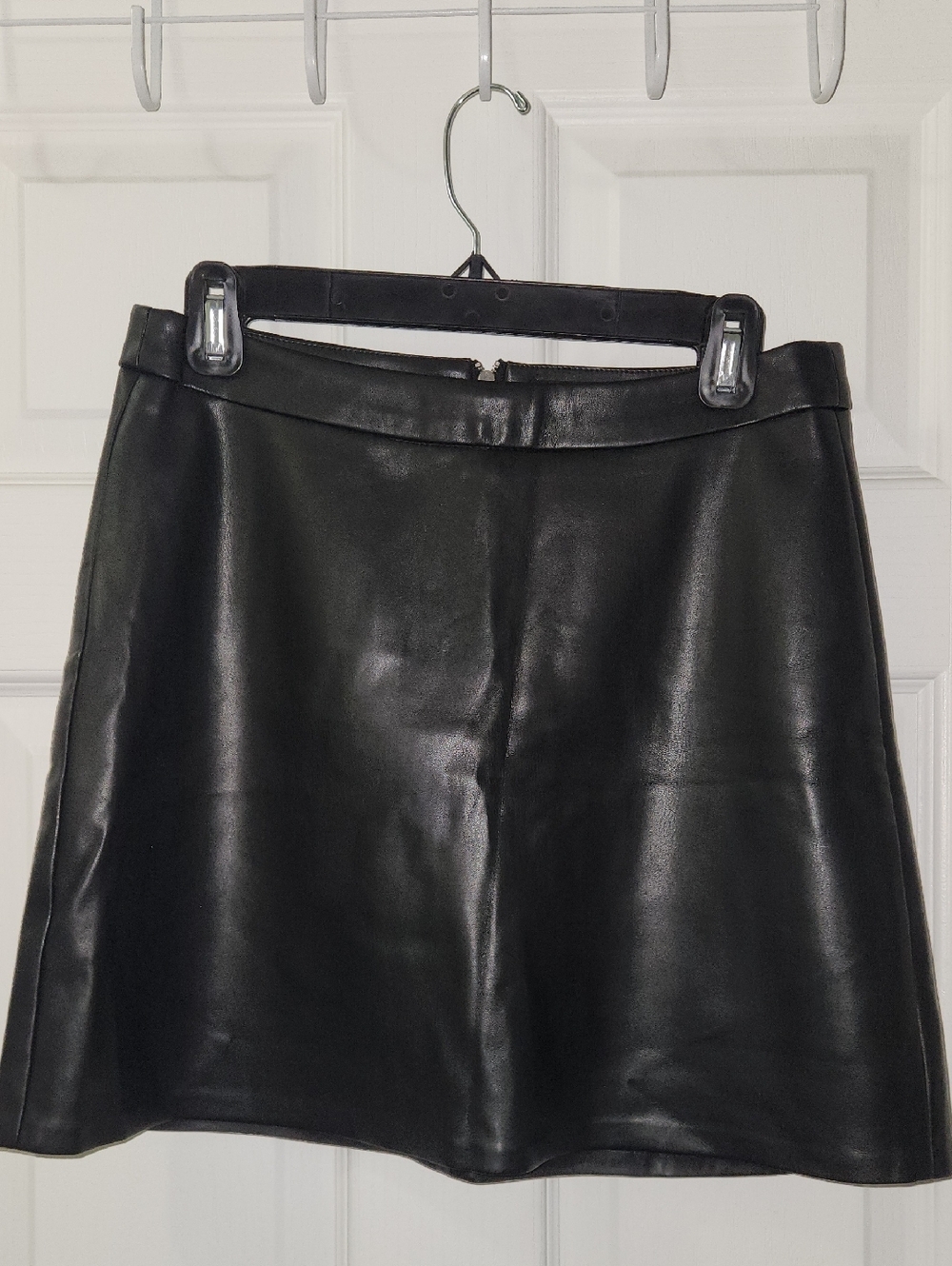 Black Faux Leather Mini Skirt - Classic A-Line